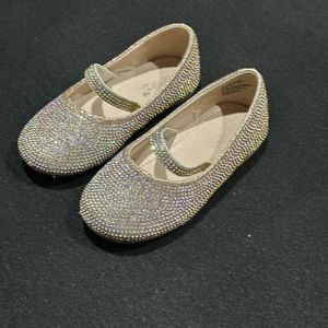 Gold sequins ballerina flats
